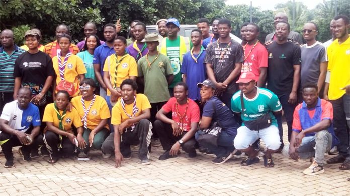 A group photograph of the young people who took part in the clean-up exercise