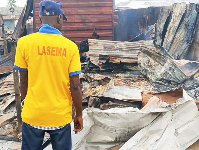 A razed makeshift structures. Photo LASEMA