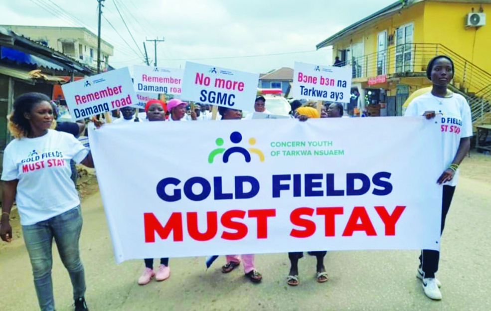 Tarkwa Residents Demonstrate  For Goldfields’ Lease Renewal