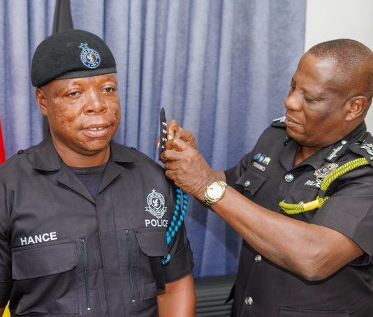 IGP Decorates Police Officer Promoted for Saving Lives During Aboso Fire