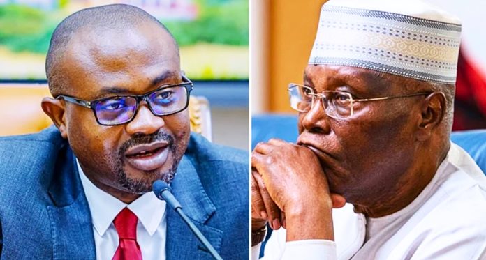 Interior minister Olubunmi Tunji-Ojo and ADC presidential candidate Atiku Abubakar