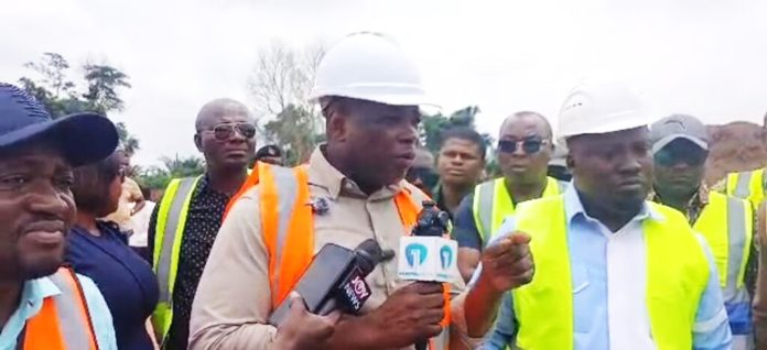Minister Govern Agbodza and Ashanti Regional Minister on site