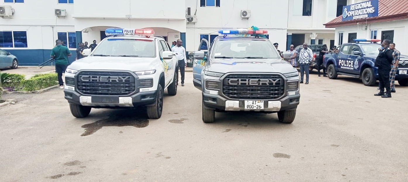 Prophet Francis Kwateng and wife donate 2 new Pick-up vehicles to Police