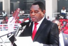 Zambia’s president sworn in for second term while opponent detained