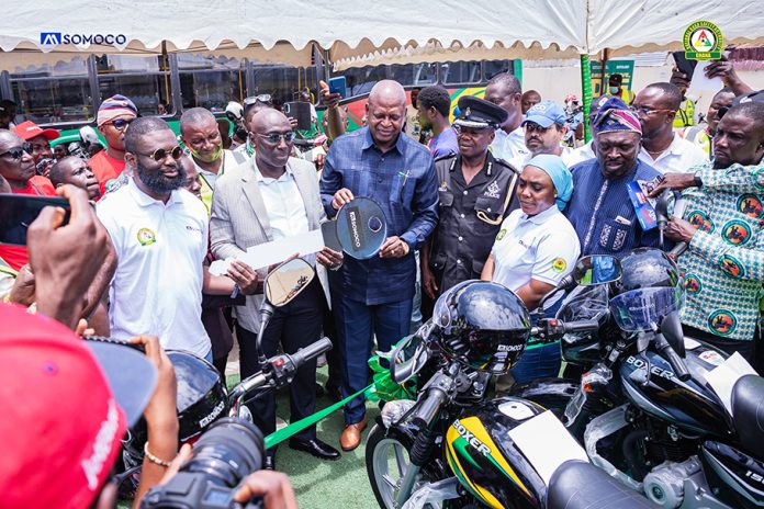 Abraham Amaliba, Director General of National Road Safety Authority and Managing Director of Somoco Ghana Limited, Nii Ayi Hyde during the launch