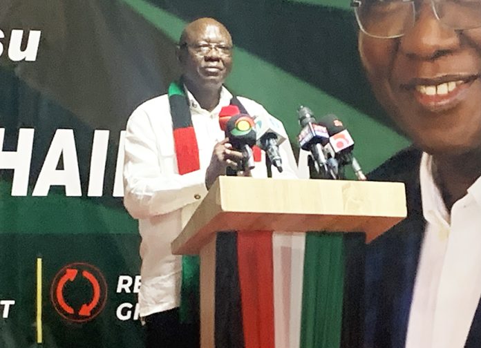Dr Akwasi Oppong-Fosu declaring his intention to contest the National Chairmanship of the NDC