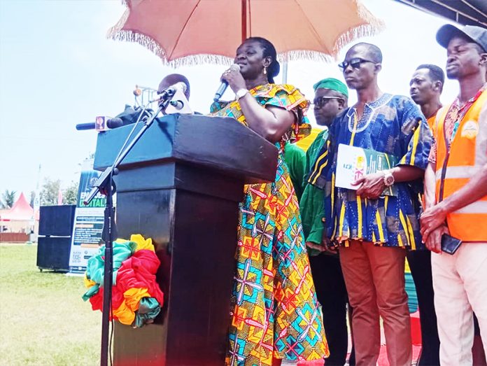 Prof Ama Browne Klutse delivering her speech