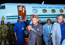 Shettima returns to Nigeria after BRICS summit in India