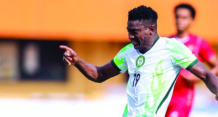 Super Eagles striker Taiwo Awoniyi against Guinea-Bissau