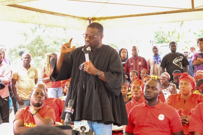 Annoh-Dompreh, Minority Chief Whip and MP for Nsawam-Adoagyiri addressing the people