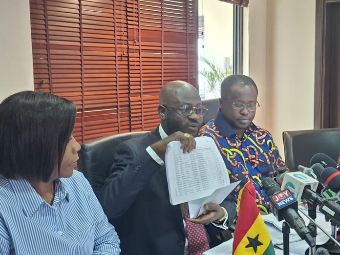 Nana Asafo-Adjei Ayeh addressing the media