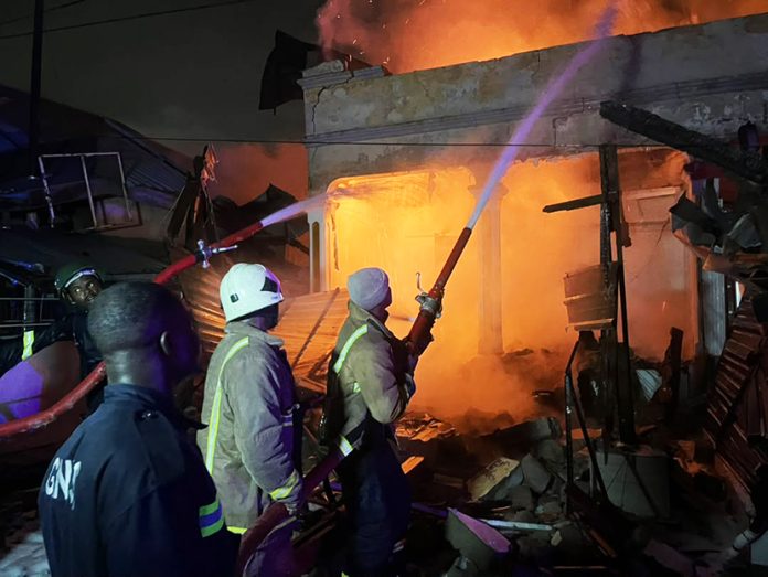 Personnel preventing the fire from spreading to adjoining properties and helped minimize the extent of the destruction.